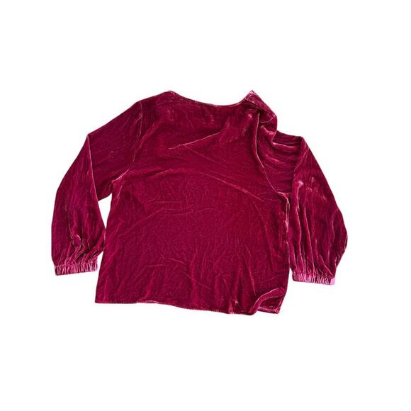 Sundance Women's Pink Velvet Drape Ruched Blouse Top Size Medium - Picture 5 of 6